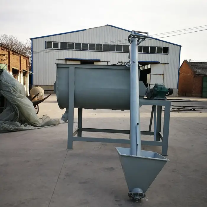 Industry Ribbon Blender Chicken Farm Food Mixer Machine 500kg 1ton Double Shaft Horizontal Feed Paddle Mixers for Sale — image 5