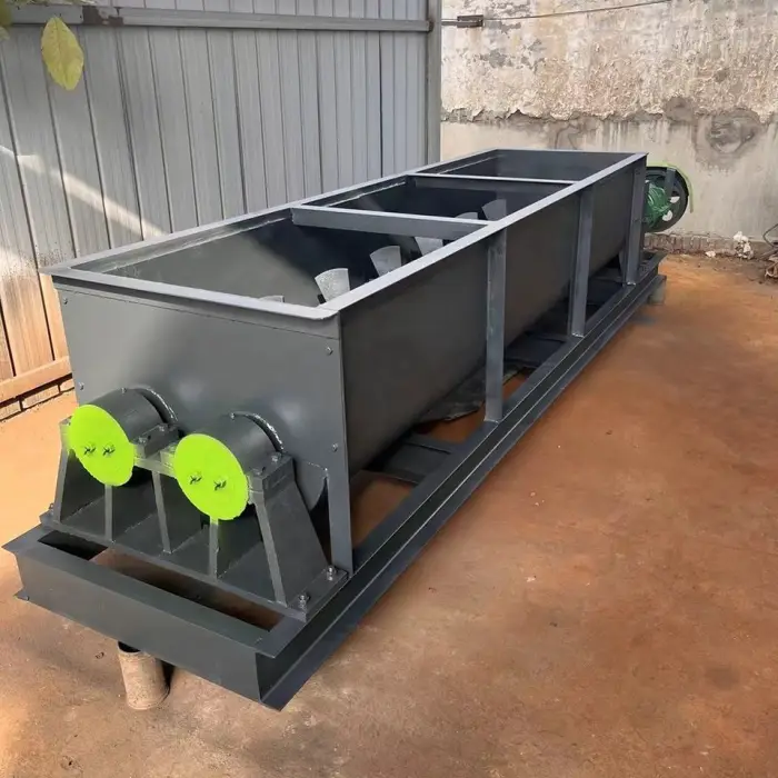 Double Shaft Horizontal Mixer Concrete Dust Coal Pottery ore slurry mixer Large Capacity Organic Fertilizer Mixer Machine — image 4