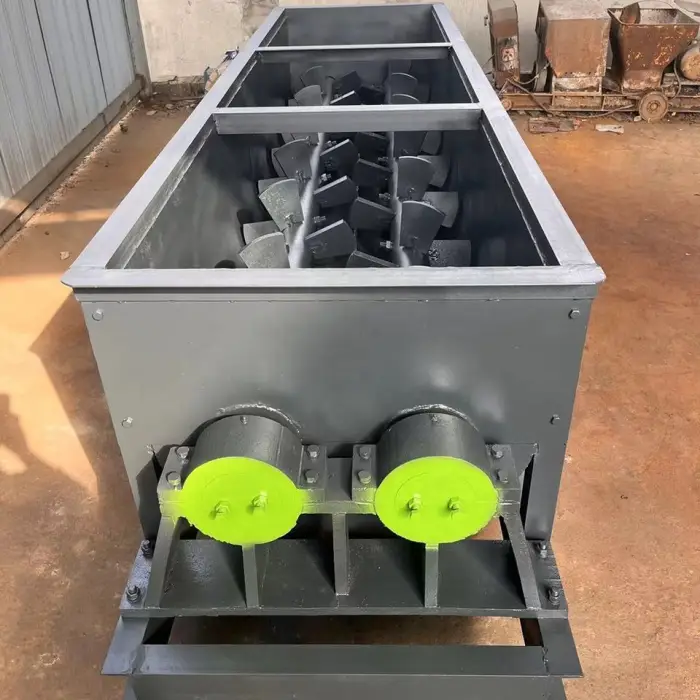 Double Shaft Horizontal Mixer Concrete Dust Coal Pottery ore slurry mixer Large Capacity Organic Fertilizer Mixer Machine — image 6
