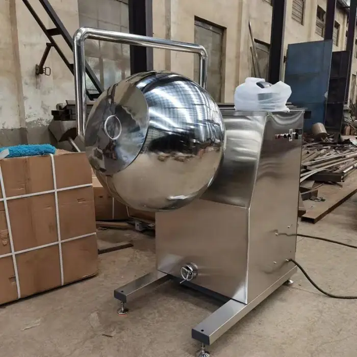 SS304 Automatic Chocolate Coating Machine Donut Peanut Seasoning Tumbler Machine Liquid Sprayer Automatic Peanut Tumbler Machine — image 3