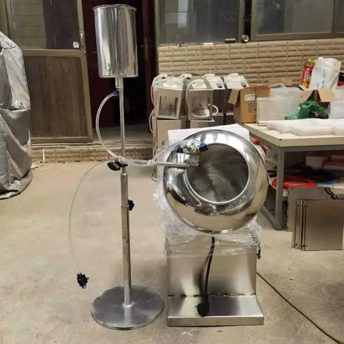 SS304 Automatic Chocolate Coating Machine Donut Peanut Seasoning Tumbler Machine Liquid Sprayer Automatic Peanut Tumbler Machine — image 6