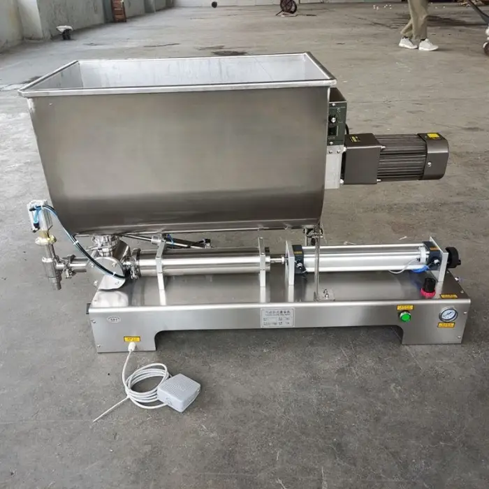 Single Head U-Shaped Mixer Filling Machine Peanut Butter Soy Tomato Sauce Cream Oil Hot Sauce Bottle Filler Machine — image 2