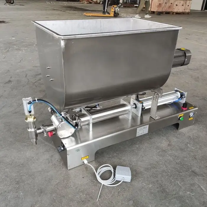 Single Head U-Shaped Mixer Filling Machine Peanut Butter Soy Tomato Sauce Cream Oil Hot Sauce Bottle Filler Machine — image 3