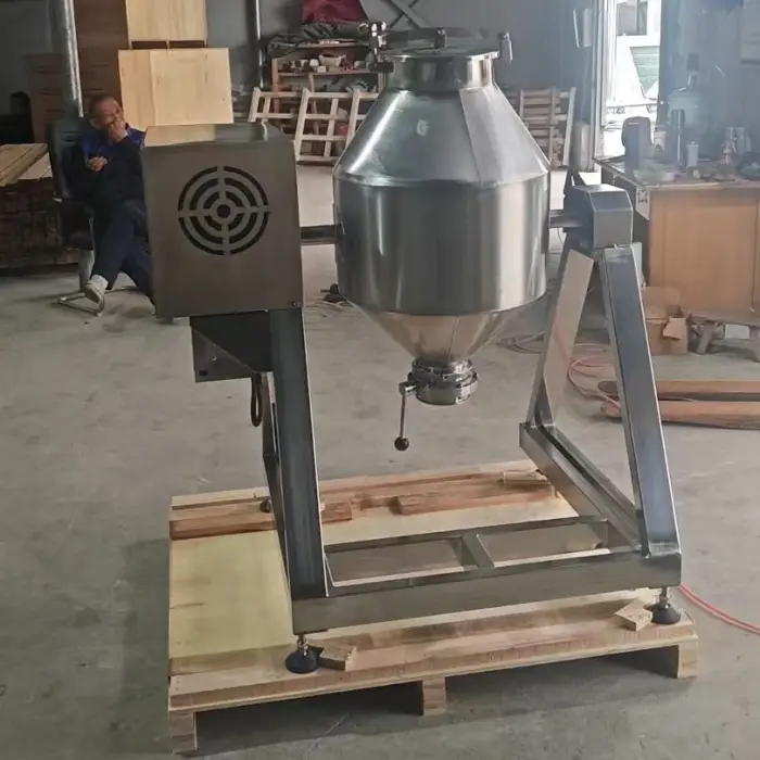 Food Grade Biconical Blender Cosmetic Laundry Detergent Food Drum Mixer Machine SS304 55 Gallon Drum Paint Mixer — image 3