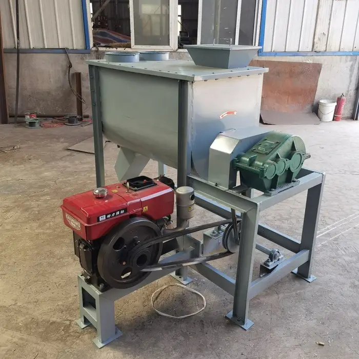 Melangeur Broyeur Horizontal Moteur diesel Heavy Duty Horizontal Sticky Mass Mixer Machine 200kg Wet Paddle Mixer — image 4