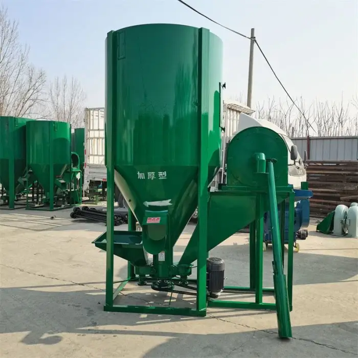 High Efficiency Feed Mixer Grinder Mini Screw Self-priming Screw Animal Food Mixer High Speed 1000kg 500kg Vertical Mixer — image 4