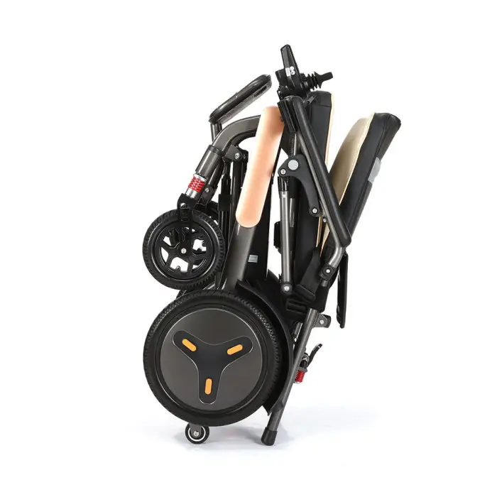 Baichen New Luxury Design 16.9KG Lightweight Quick Folding Aluminium Alloy Intelligence Electric Wheelchair for Adults — image 6
