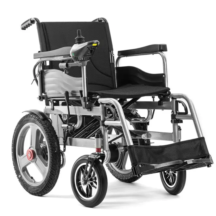 Thailand 2026 New Cheap Ultra Lightest Steel Folding Wheel Chair Portable Travel Foldable Smart Electric Wheelchair — image 3