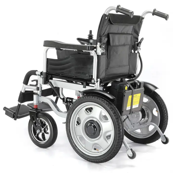 Supplier Sells Foldable Durable Wheelchair Cheap Price Steel All Terrain Travel Electric Wheelchair — image 2