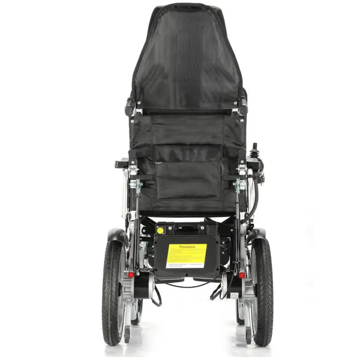 Popular Folding High Back Reclining Electric Wheelchair Travel Road Outdoor Electric Wheelchair for Disable — image 2