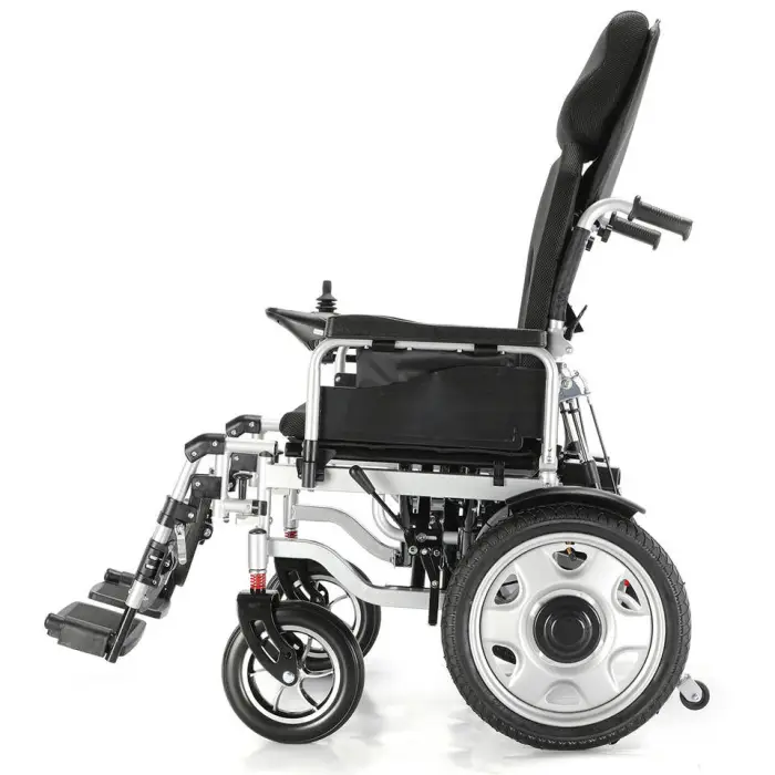 Popular Folding High Back Reclining Electric Wheelchair Travel Road Outdoor Electric Wheelchair for Disable — image 4