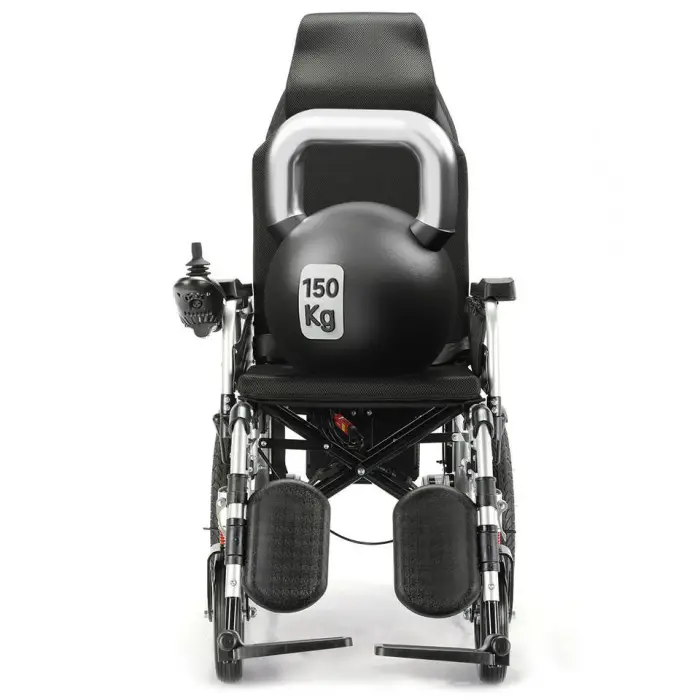 Popular Folding High Back Reclining Electric Wheelchair Travel Road Outdoor Electric Wheelchair for Disable — image 6