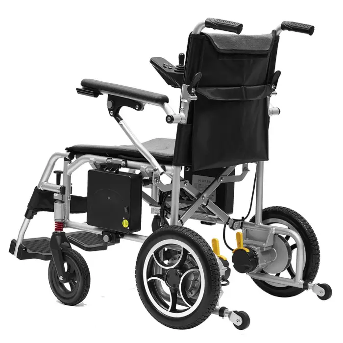500W High Power Aluminum Frame Wheel Chair Fast Fold Disabled Home Care Electric Wheelchair for Sale — image 2