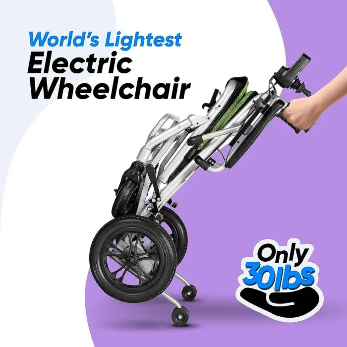 Hot Selling Popular Power Wheelchair Elderly Folding Aluminum Alloy Electric Wheelchair — image 3