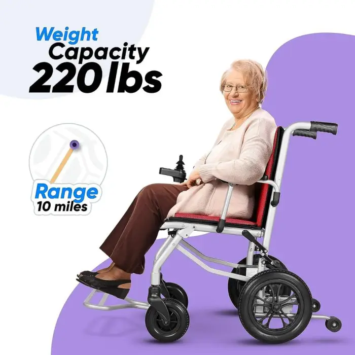 Hot Selling Popular Power Wheelchair Elderly Folding Aluminum Alloy Electric Wheelchair — image 4