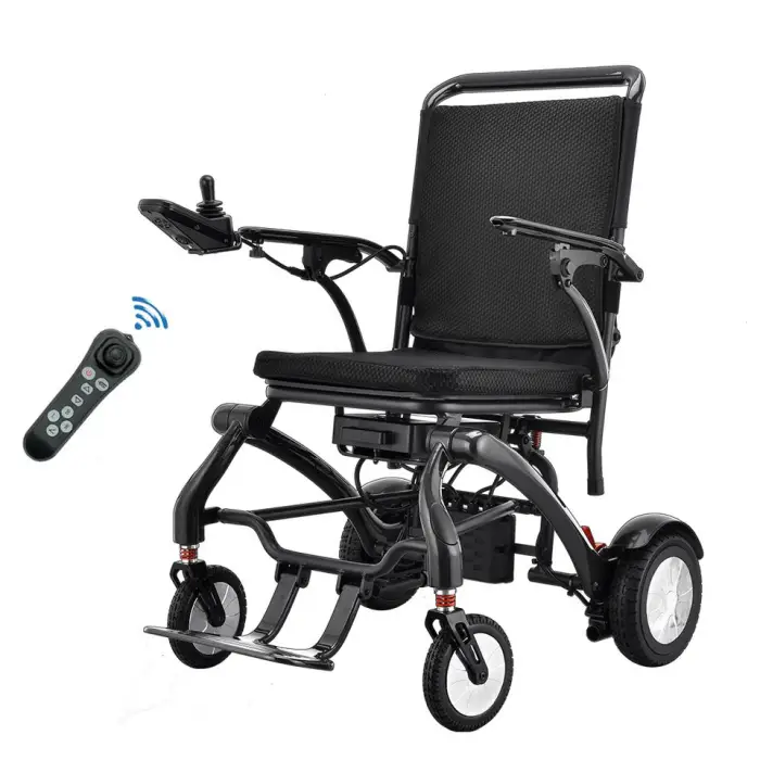 2026 Best Selling Ultra Light Foldable Outdoor Wheelchair Luxury Remote Control Carbon Fiber Electric Wheelchair for Elderly — image 2