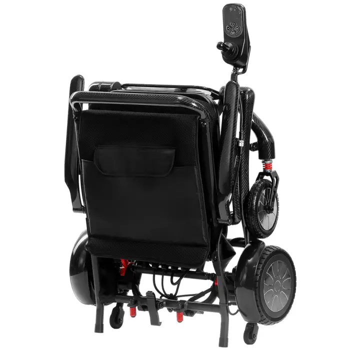 2026 Best Selling Ultra Light Foldable Outdoor Wheelchair Luxury Remote Control Carbon Fiber Electric Wheelchair for Elderly — image 3