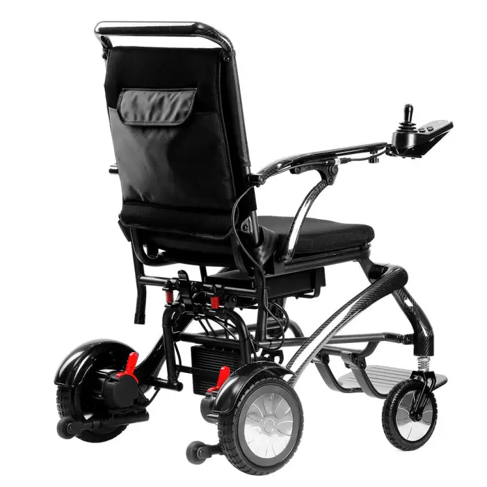 2026 Best Selling Ultra Light Foldable Outdoor Wheelchair Luxury Remote Control Carbon Fiber Electric Wheelchair for Elderly — image 4