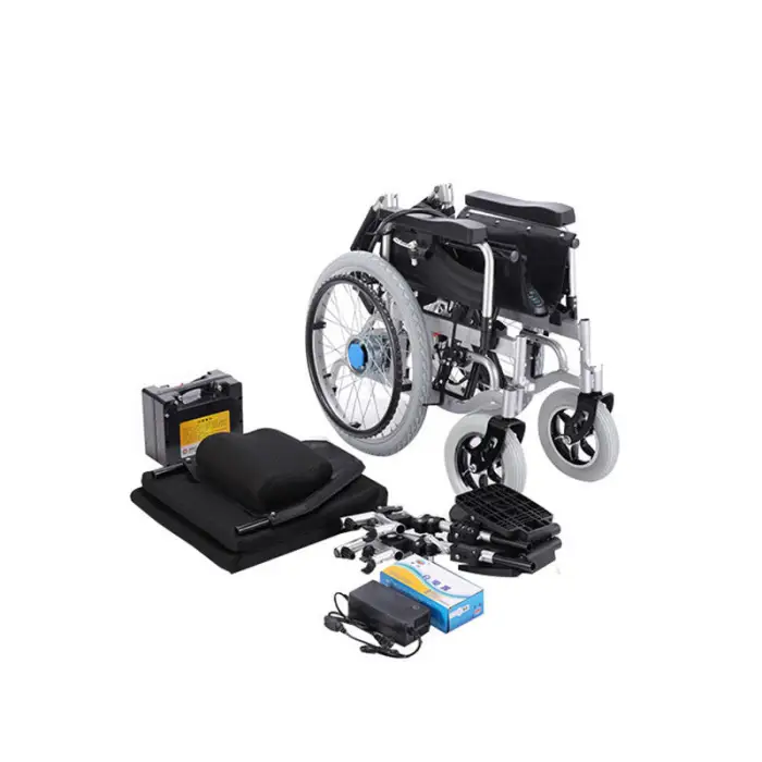 CE Approved High Quality Lithium Battery Folding Lightweight Power Electric Wheelchair With High Speed Brushless Motor — image 4