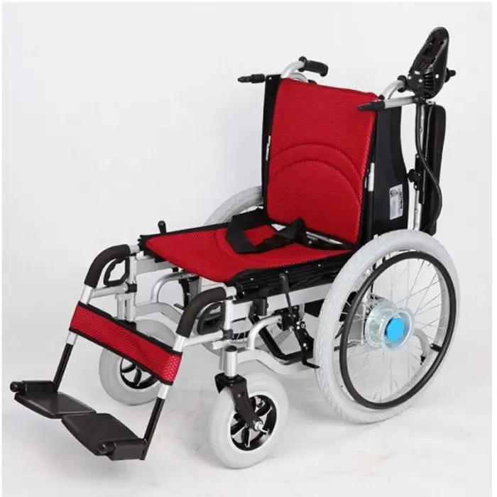 Rehabilitation Therapy Supplies Elderly Steel Special Wheel Hubs Folding Handicapped Wheel Chair Electric Wheelchair — image 4