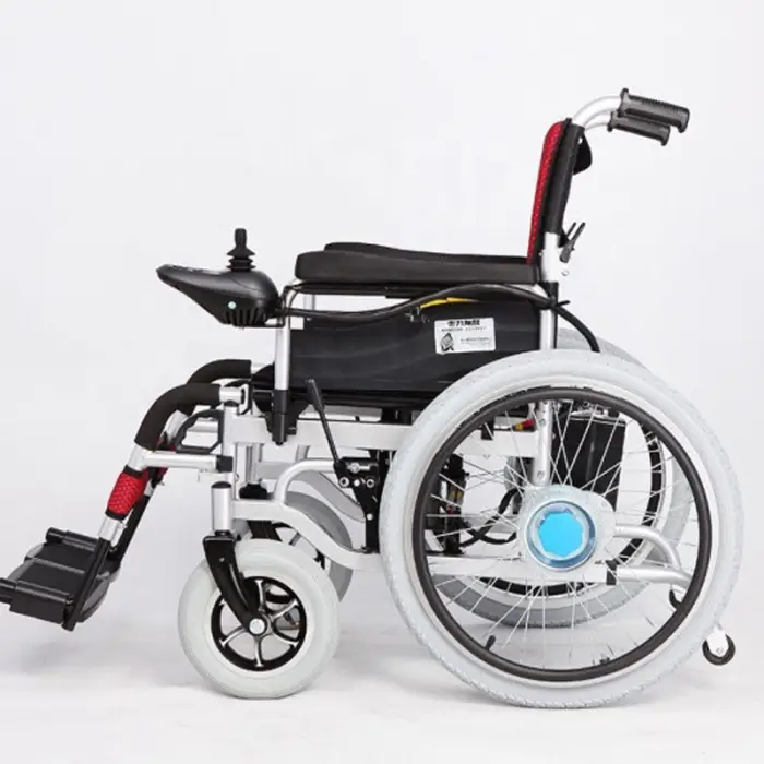 Rehabilitation Therapy Supplies Elderly Steel Special Wheel Hubs Folding Handicapped Wheel Chair Electric Wheelchair — image 5