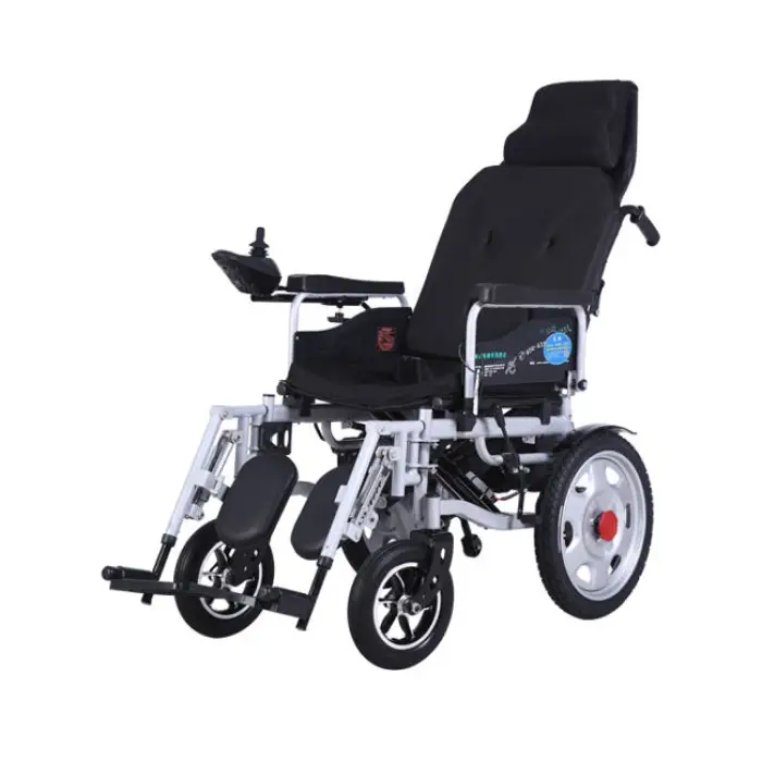 2025 New Hot Sale Cheap Foldable Portable Electric Wheelchair High Backrest Folding Reclining Wheelchair — image 2