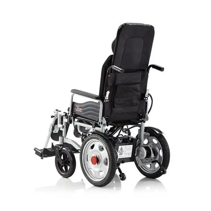 2025 New Hot Sale Cheap Foldable Portable Electric Wheelchair High Backrest Folding Reclining Wheelchair — image 4