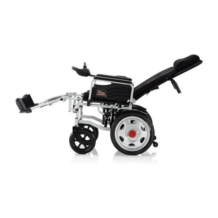 2025 New Hot Sale Cheap Foldable Portable Electric Wheelchair High Backrest Folding Reclining Wheelchair — image 5