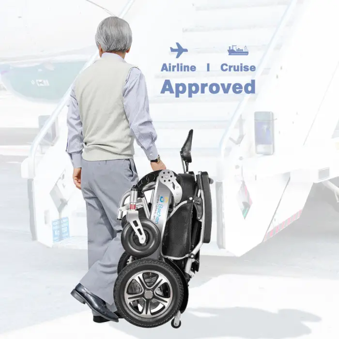 Hot Selling Folding Lightweight Aluminum Alloy Power Wheelchair for Disabled Lightweight Portable Travel Electric Wheelchair — image 4