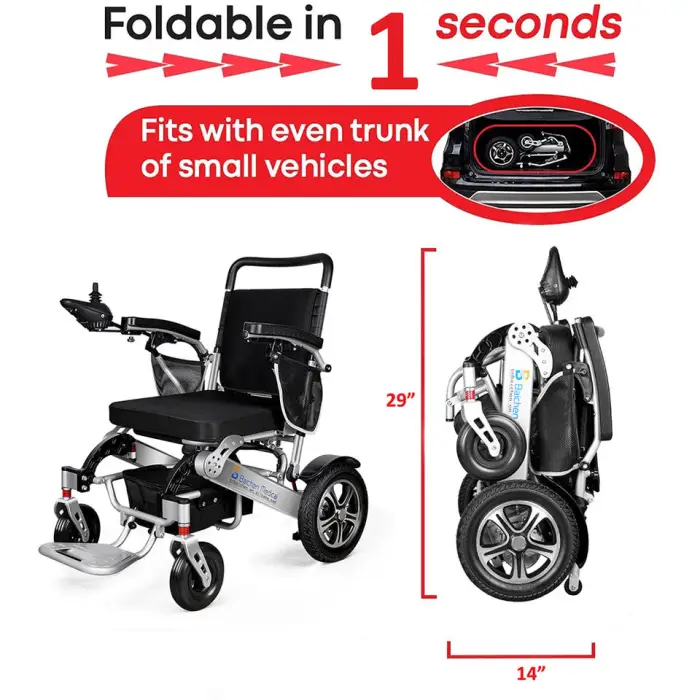 Hot Selling Folding Lightweight Aluminum Alloy Power Wheelchair for Disabled Lightweight Portable Travel Electric Wheelchair — image 5