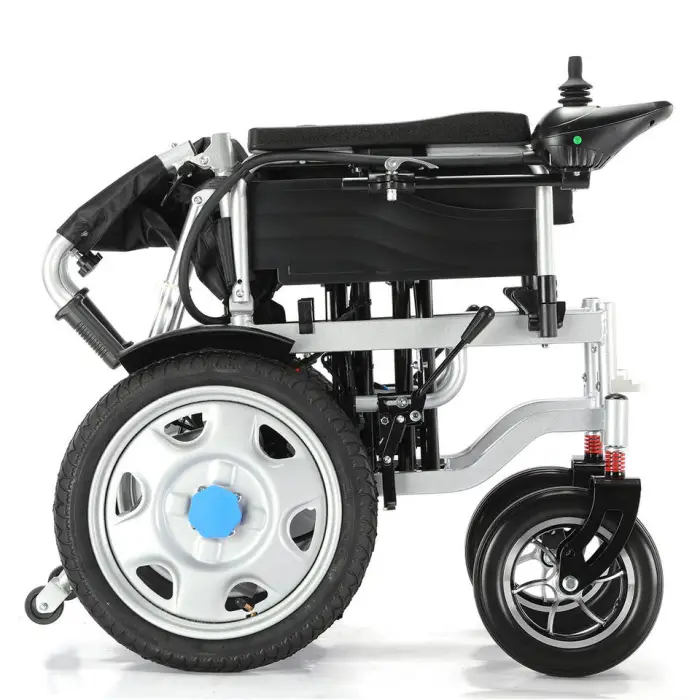 Foldable Portable 40kg Durable Power Wheelchair Carbon Steel 500w Dual Motor Handicapped Travel Electric Wheelchair — image 3