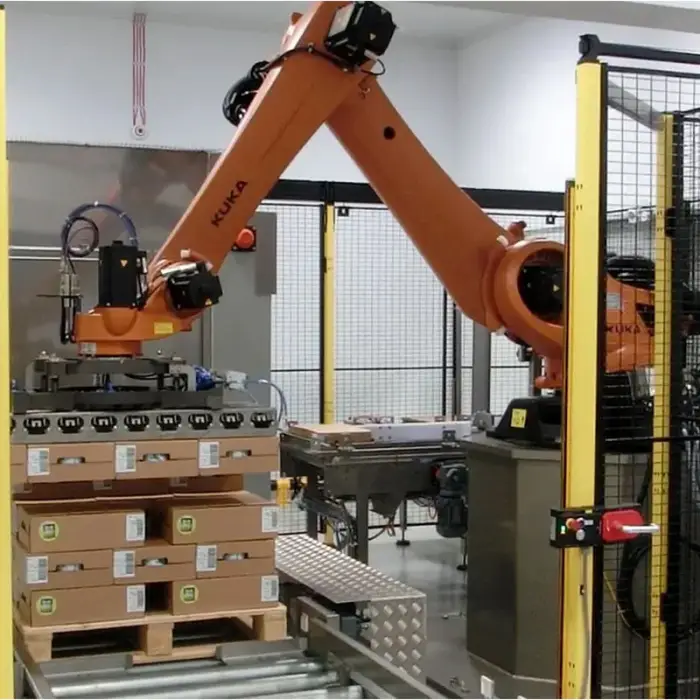 Palletizing Stacking Line Beverage Rice Cement Bag Industrial Robot for Carton Box Animal Feed Bag KUKA Robotic Palletizer — image 2