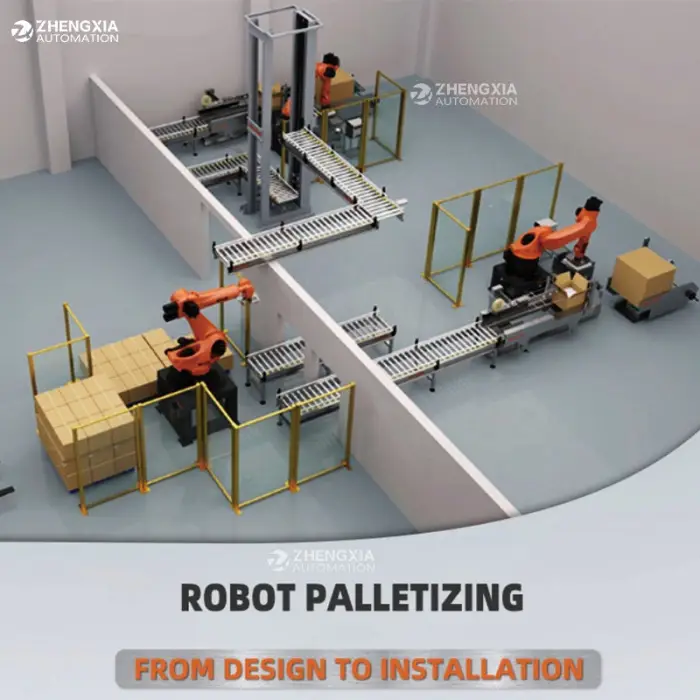 Palletizing Stacking Line Beverage Rice Cement Bag Industrial Robot for Carton Box Animal Feed Bag KUKA Robotic Palletizer — image 5