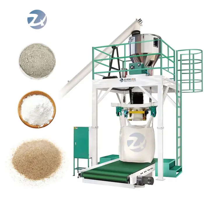 Semi Automatic 500kg 1000kg Grain Flour Fertilizer Granules Wheat, Corn Big Bulk Bag Jumbo Bagging Packing Machine — image 4