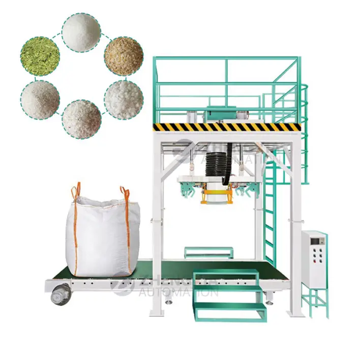 Semi Automatic 500kg 1000kg Grain Flour Fertilizer Granules Wheat, Corn Big Bulk Bag Jumbo Bagging Packing Machine — image 5