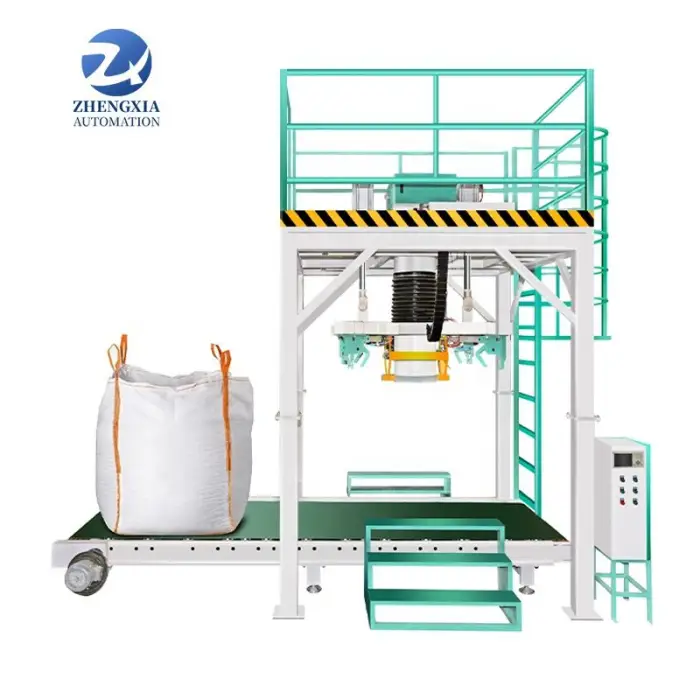 Semi Automatic 500kg 1000kg Grain Flour Fertilizer Granules Wheat, Corn Big Bulk Bag Jumbo Bagging Packing Machine — image 6