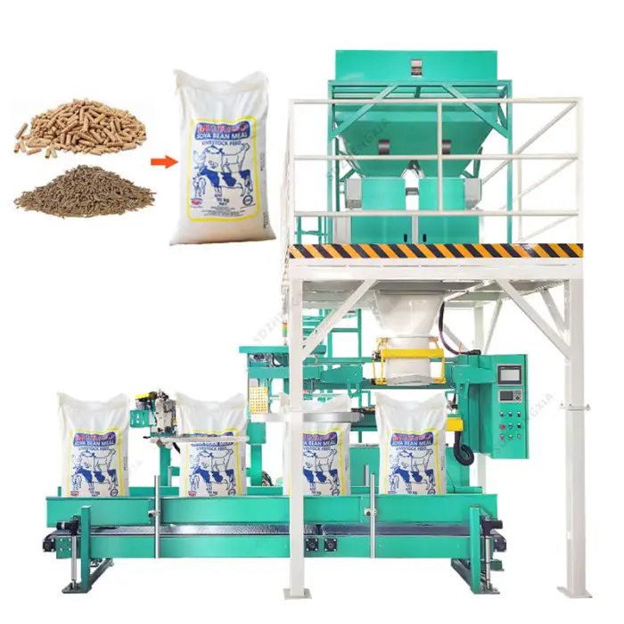 5-50kg Animal Food Grain Bean Nuts Wheat Corn Wood Pellet Packing Machine Rice Seed Automatic Bags Sewing Packing Machine — image 4
