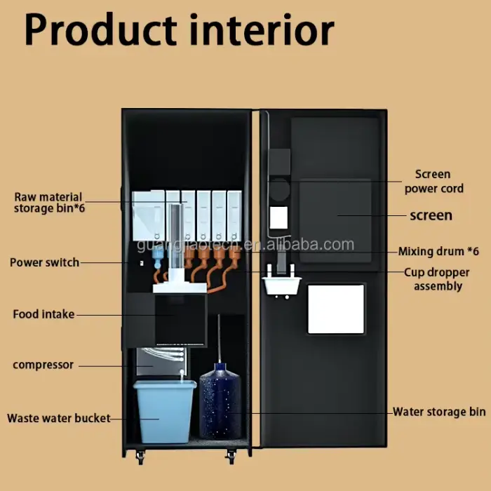 Protein Shake Vending Machine Fully Automatic Powder Mixing System Smart Screen Commercial Dispenser Self-Service Gym — image 4