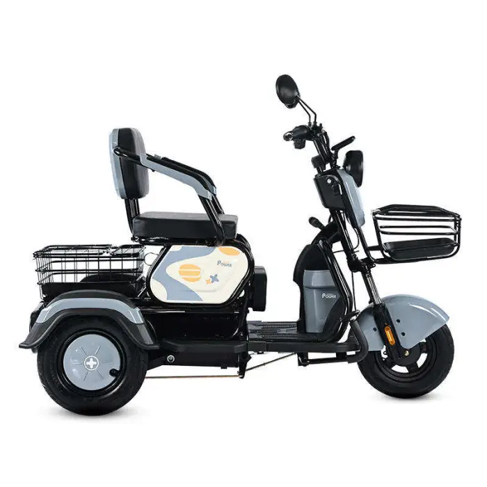 Factory Wholesale Price Fashionable Casual Multi-functional Adult Double-seater Electric Tricycle Rear Hub Motor 48V Steel Frame — image 3