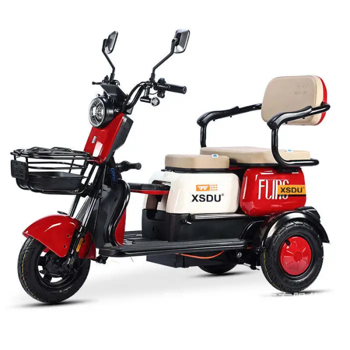 Factory Wholesale Price Fashionable Casual Multi-functional Adult Double-seater Electric Tricycle Rear Hub Motor 48V Steel Frame — image 5