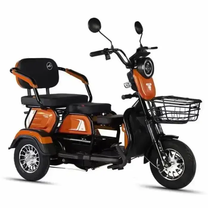 Three-Seat Electric Tricycle Supplier 3-Wheel Rear Hub Motor Lead-Acid Battery 600-1000W 31-60km Range — image 3