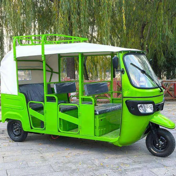 48/60v 7-Passenger Steel Frame Rear Hub Motor 3-Speed Lead-Acid Battery Canopy Remote Electric Tricycle — image 4