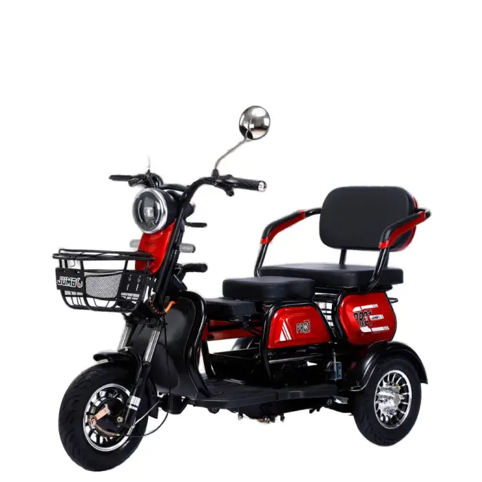 Electric Pedicab Three-Seater Steel Frame Tricycle with Rear Hub Motor 3-Speed Lead-Acid Battery 600W 48V — image 3