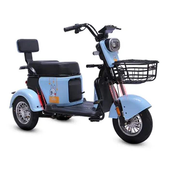High-end Cheap Electric Tricycle 3 Wheels 3 Speed Brushless Motor Carbon Steel Frame LCD Display 3-person for Adults — image 5