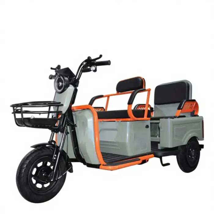600W Rear Hub Motor 48V 3-Speed 3-Wheel 3-Seater Steel Frame Lead-Acid Battery Electric Tricycle — image 2