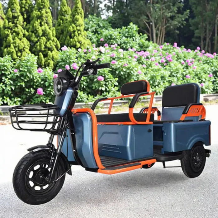 600W Rear Hub Motor 48V 3-Speed 3-Wheel 3-Seater Steel Frame Lead-Acid Battery Electric Tricycle — image 3