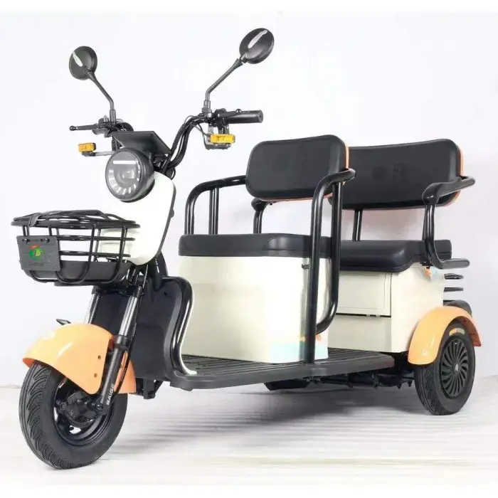 Wholesale Double-person Electric Tricycles with Two Rows of Passengers Adult Three-wheeler Brushless Motor Carbon Steel Frame — image 2