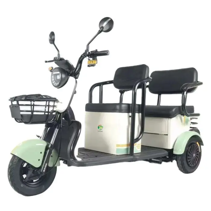 Cheap Tricycle 3-wheel Electric Freight Bicycle, Household Small Scoote RLead-acid Battery Steel-made Electric Tricycle — image 2