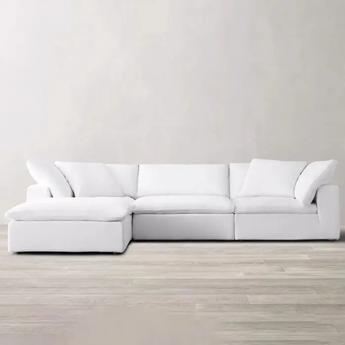 Modern Design l Shape Sofa Set Living Room Furniture Sectional Couch Set Modern Living Room Sofa White Sofas for Home — image 5