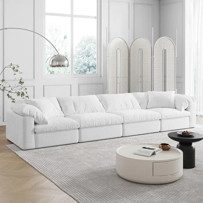 Modern Design l Shape Sofa Set Living Room Furniture Sectional Couch Set Modern Living Room Sofa White Sofas for Home — image 6